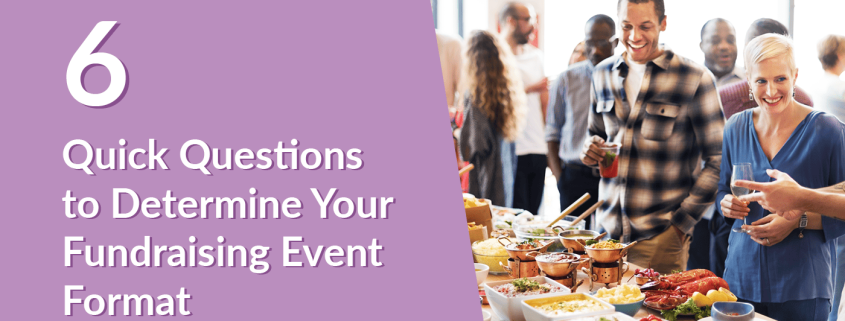 The title of the article, "6 Quick Questions to Determine Your Fundraising Event Format."